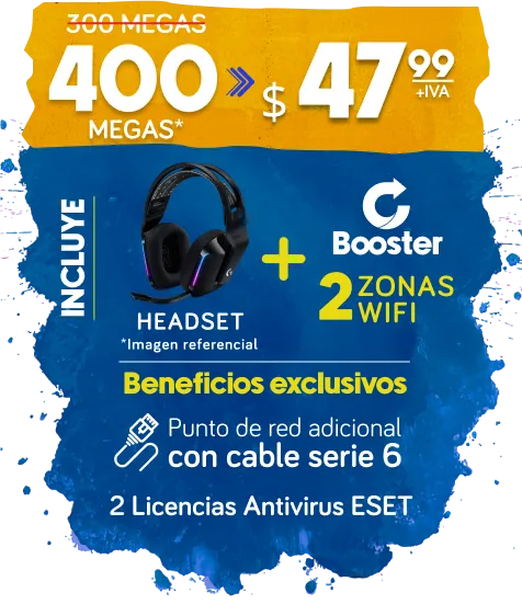 Planes celerity booster internet gamer 400 megas
